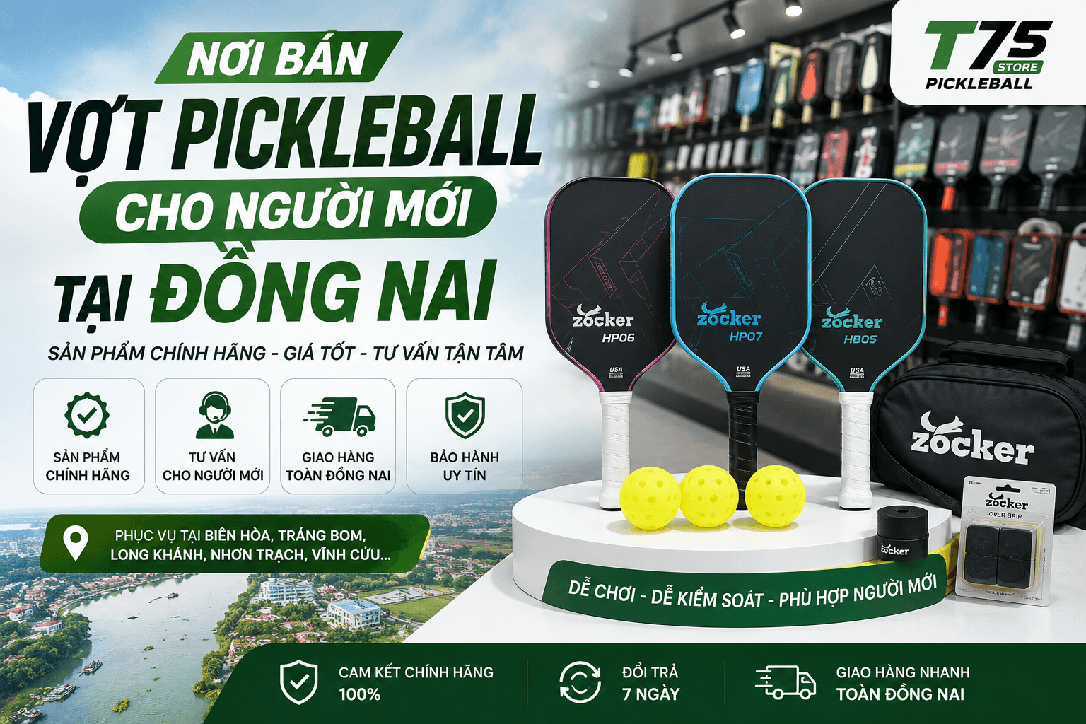 Nơi bán vợt pickleball cho người mới tại Đồng Nai